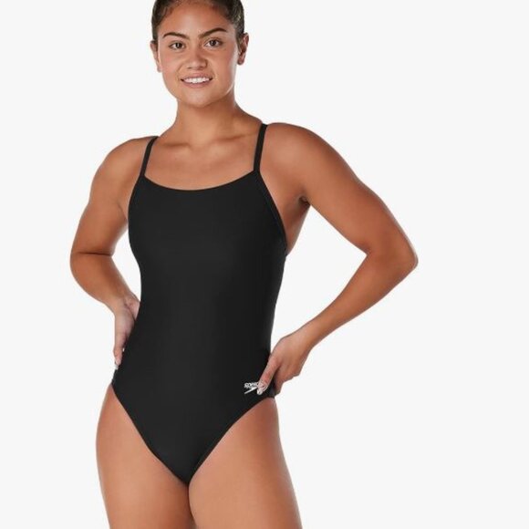 NEW Speedo 1 Piece Swimsuit Athletic Team Flyback Stretch - Picture 1 of 6